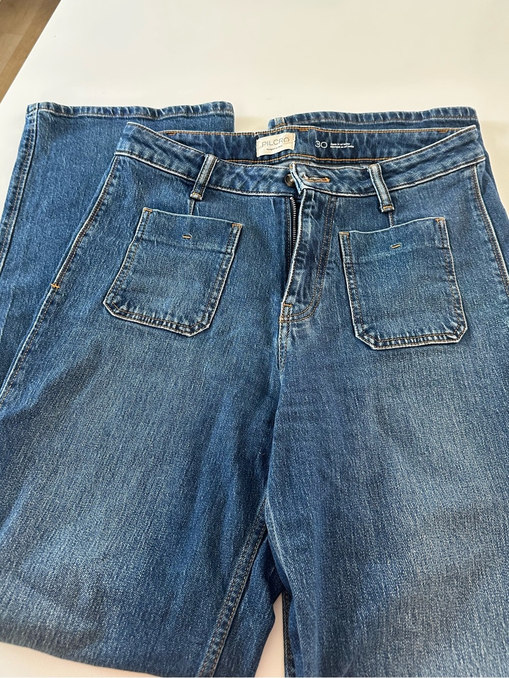 Anthropology Pilcro Straight-Leg Dark Wash Denim Jeans